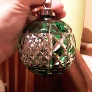 Waterford emerald crystal ball ornament signed COA